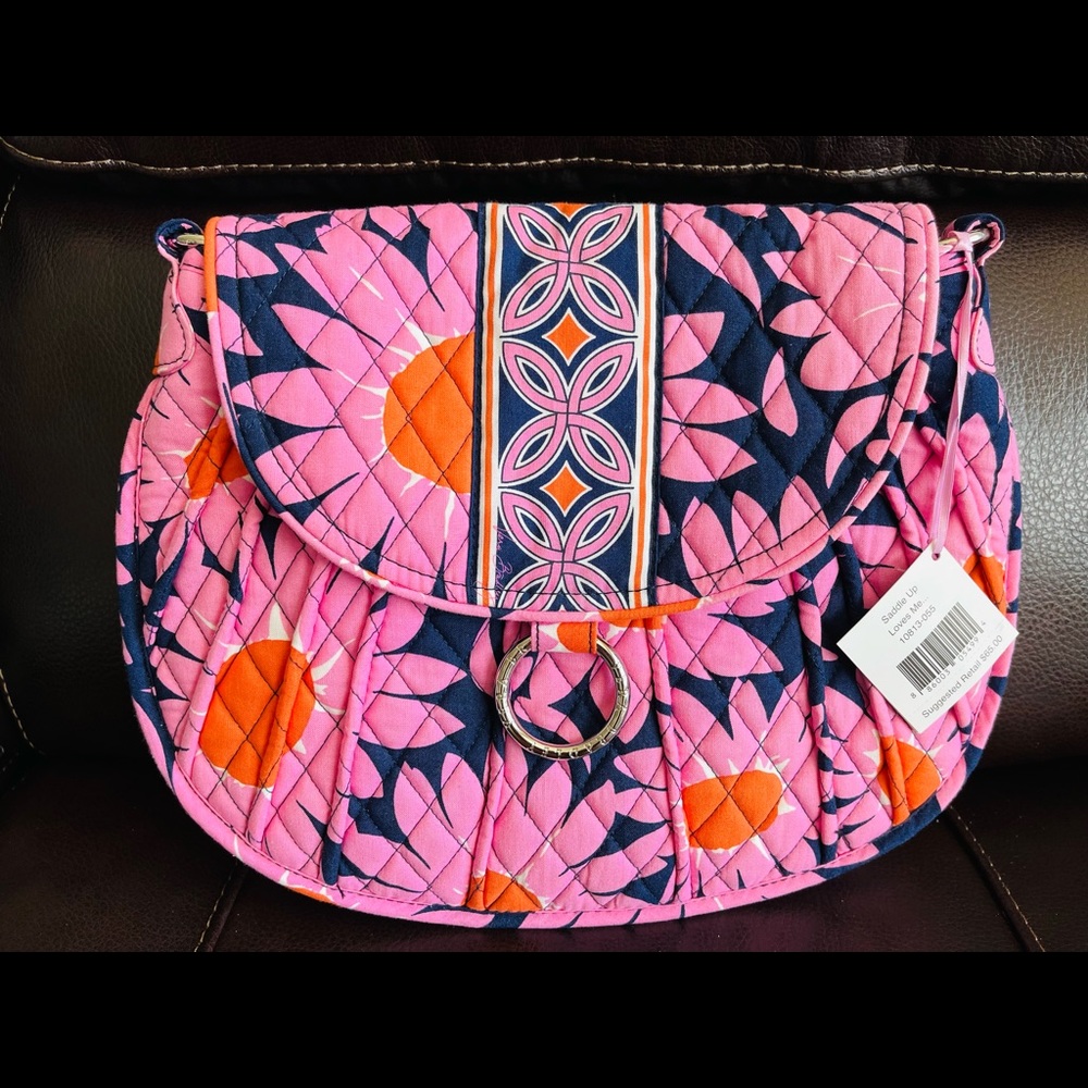 NWT Vera Bradley Saddle Up Crossbody in pattern “Loves Me”